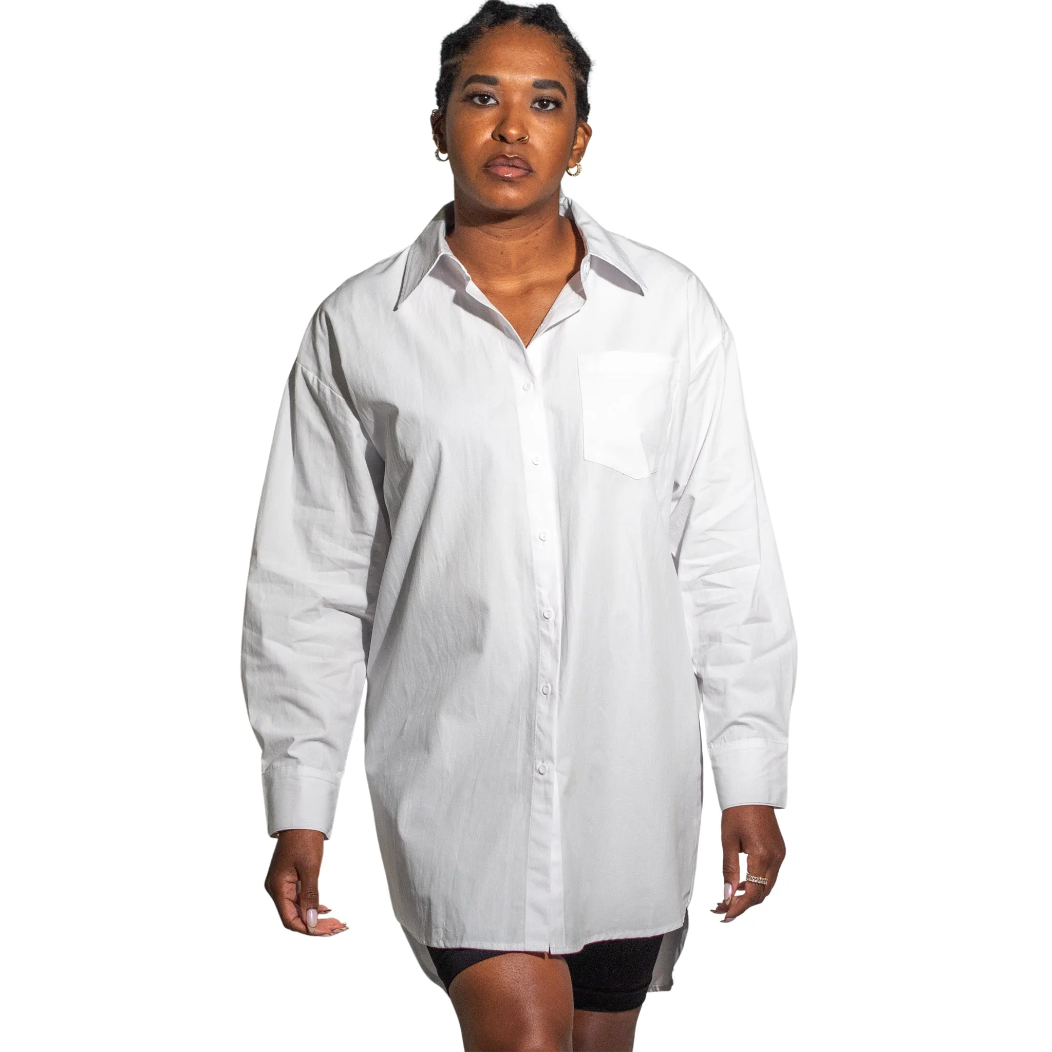 Santos Oversized Poplin Button Down Shirt