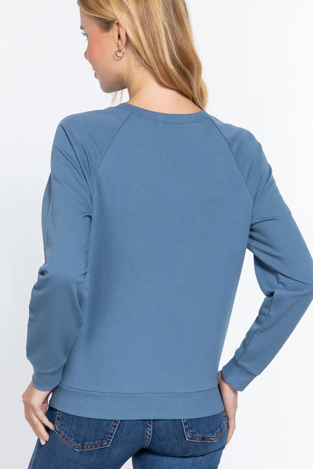 Sequin Heartbeat French Terry Top