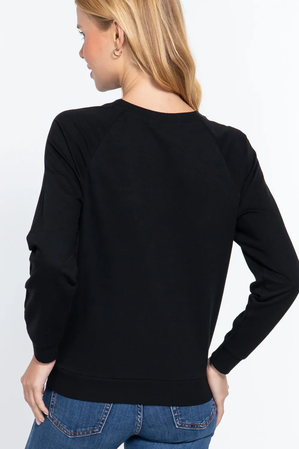 Sequin Heartbeat French Terry Top