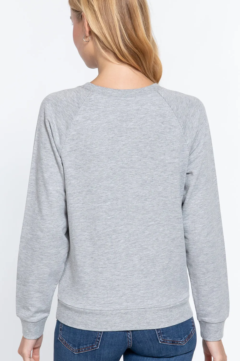 Sequin Heartbeat French Terry Top