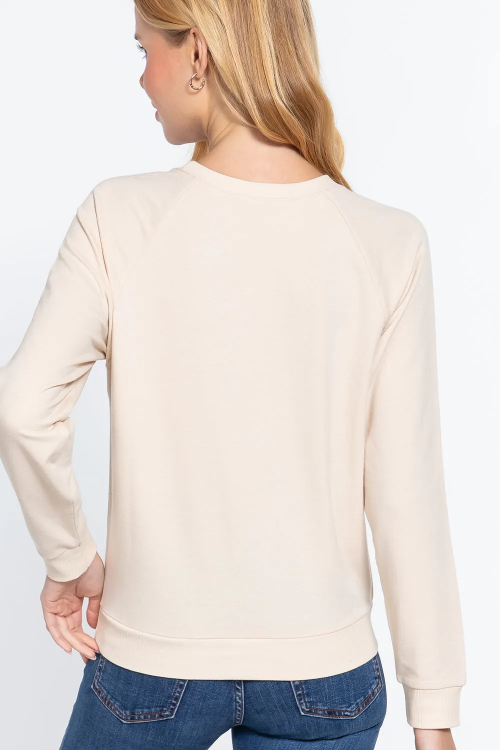 Sequin Heartbeat French Terry Top