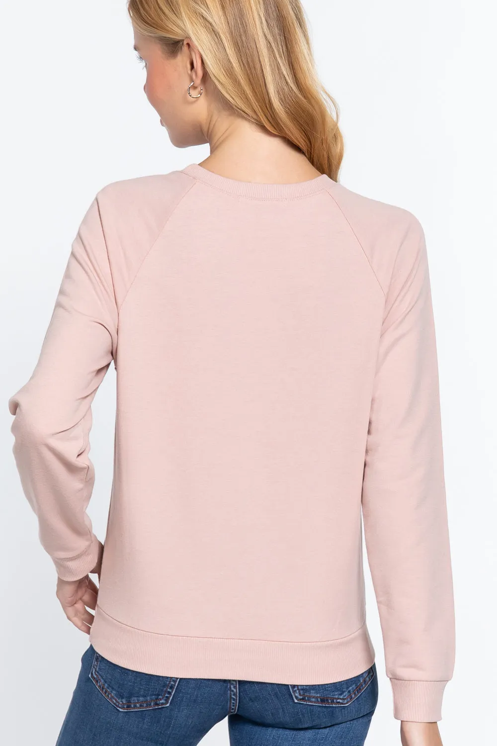 Sequin Heartbeat French Terry Top