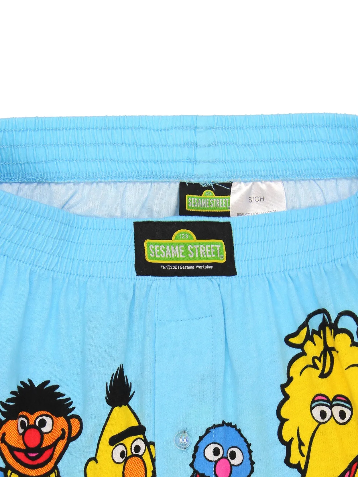 Sesame Street Elmo Cookie Monster Button Fly Boxer Shorts