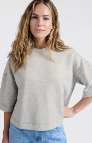 Short-sleeve sweatshirt with relaxed fit