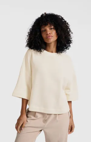 Short-sleeve sweatshirt with relaxed fit