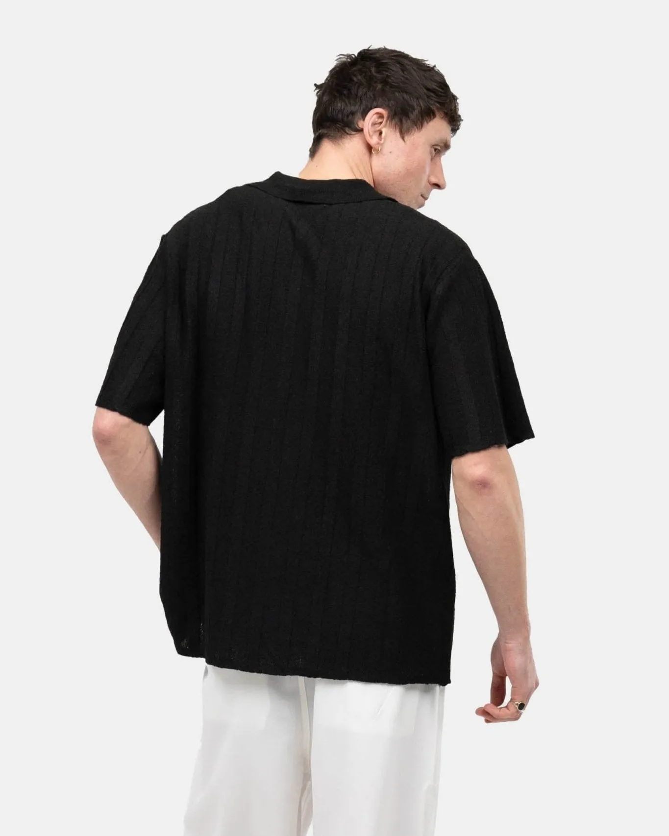 Short Sleeve Textured Shirt black