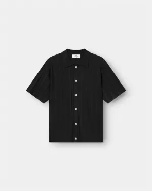 Short Sleeve Textured Shirt black