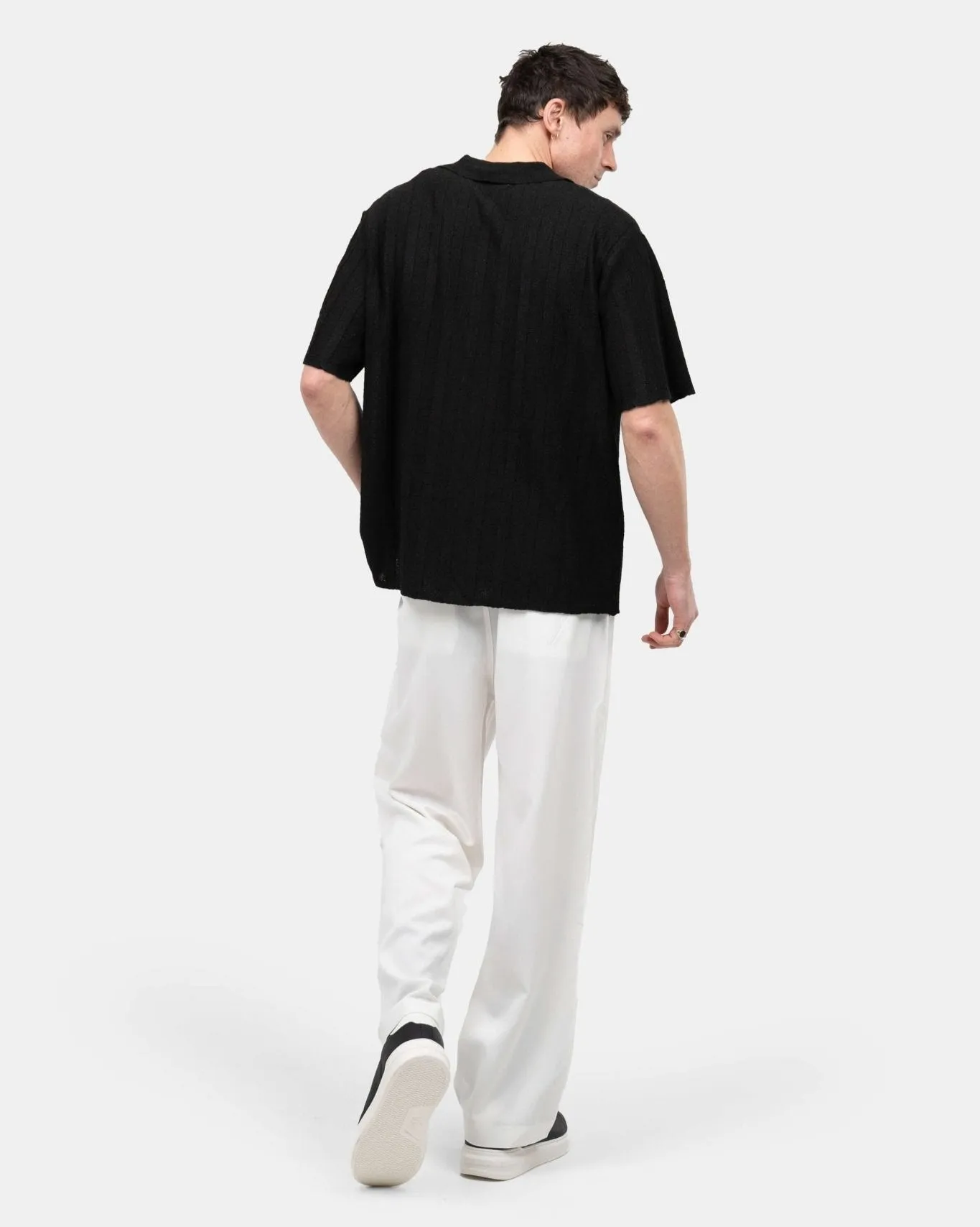 Short Sleeve Textured Shirt black