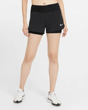 SHORTS NIKE PRO WOMAN PANTALONCINO CORTO 2 IN 1 DONNA NERO
