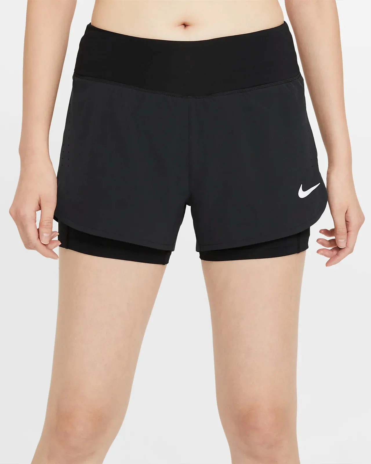 SHORTS NIKE PRO WOMAN PANTALONCINO CORTO 2 IN 1 DONNA NERO