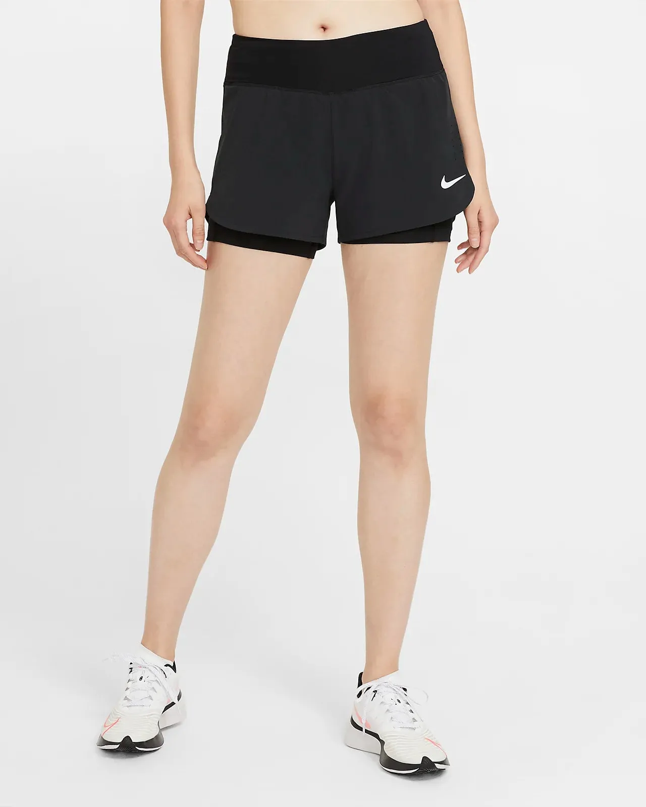 SHORTS NIKE PRO WOMAN PANTALONCINO CORTO 2 IN 1 DONNA NERO