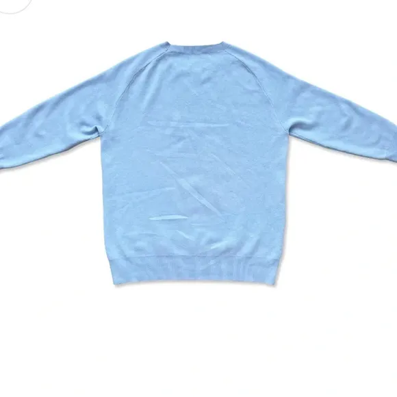 Shroom Beach Meditating Jesus Sweater, Blue, Medium, EUC