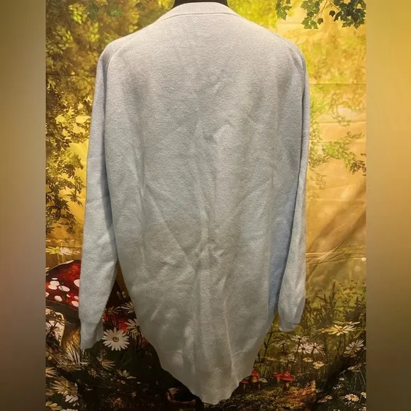 Shroom Beach Meditating Jesus Sweater, Blue, Medium, EUC