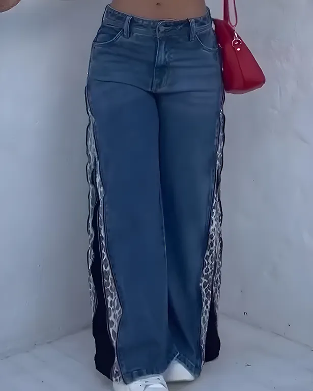 Side Zipper Loose Fit Jeans