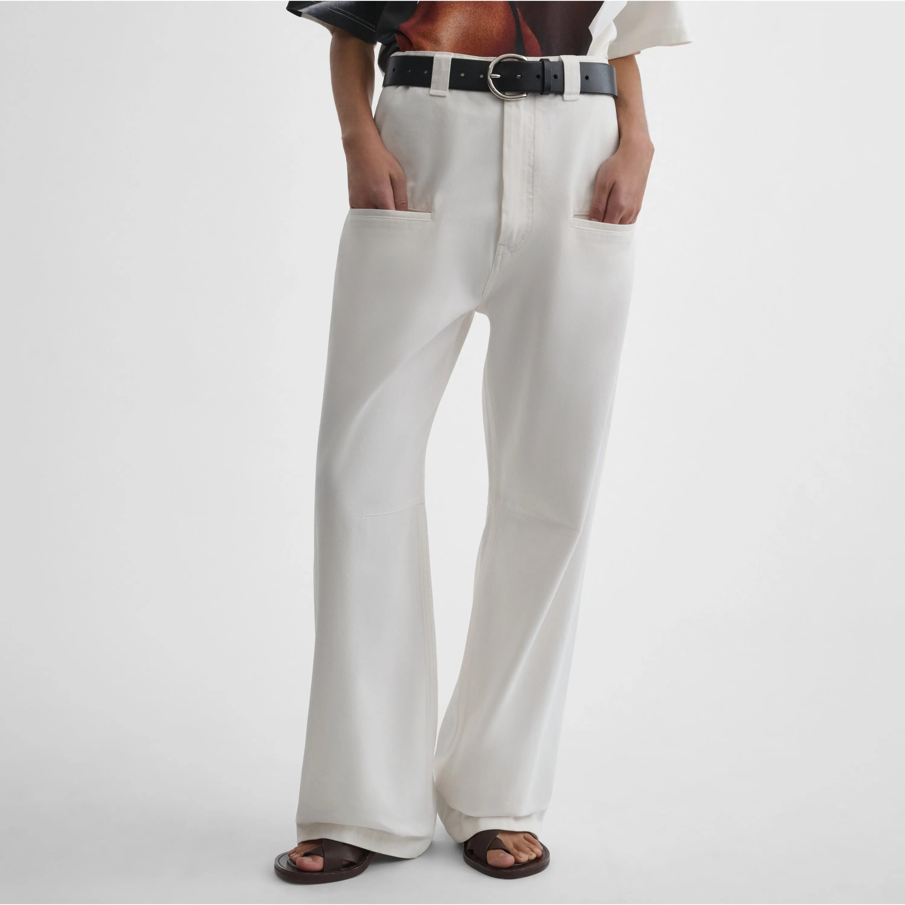 SLOUCH JEANS | off white cotton