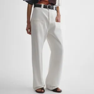 SLOUCH JEANS | off white cotton