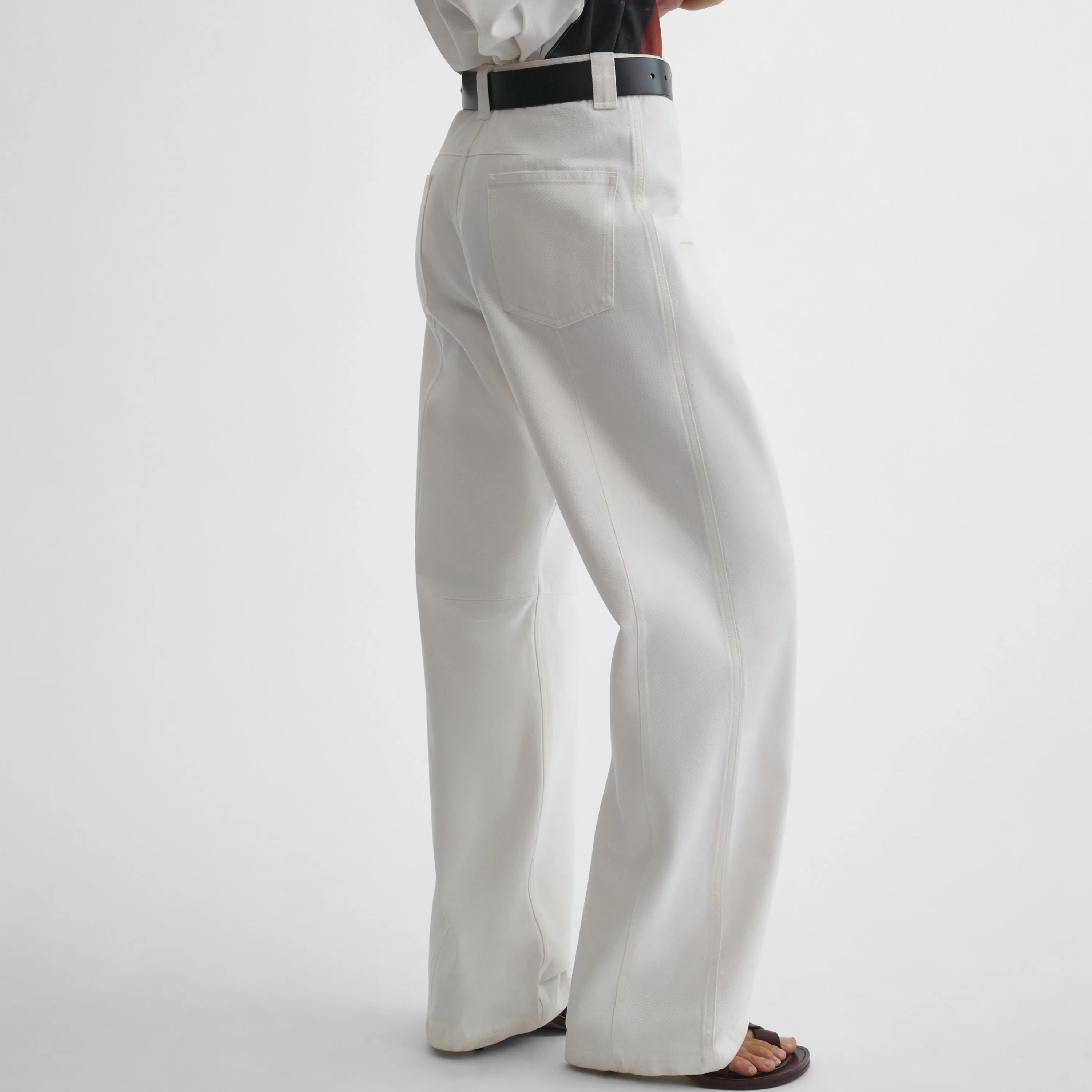 SLOUCH JEANS | off white cotton