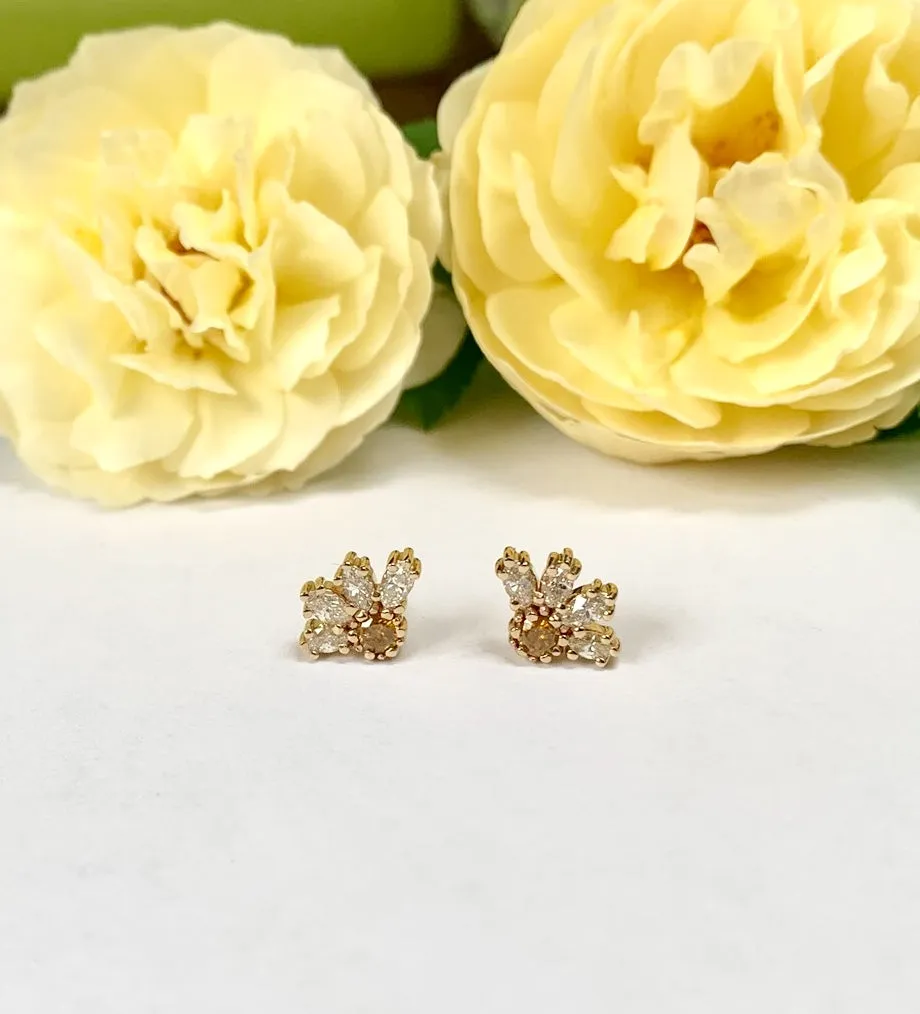 Small Half Daisy Earrings