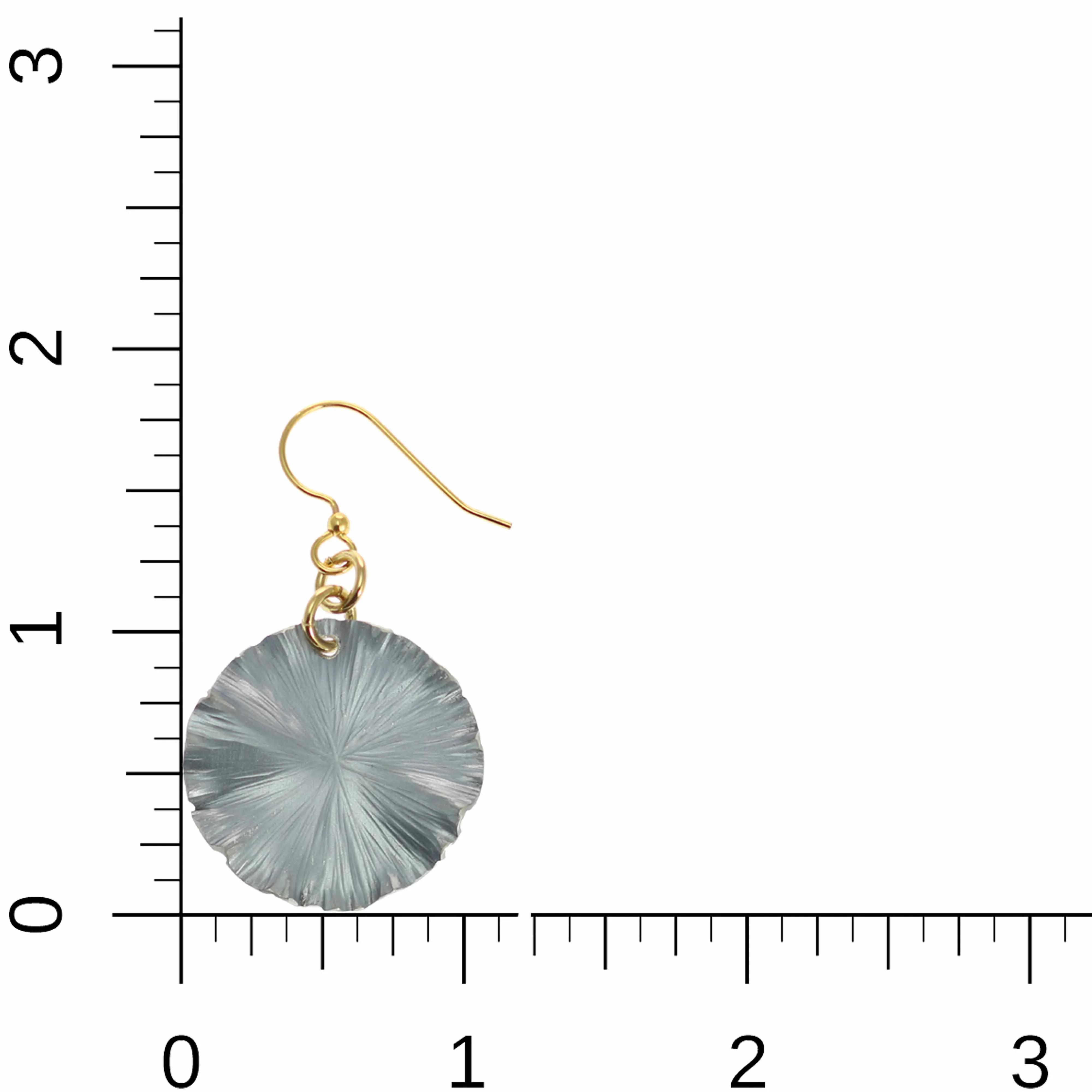 Small Pewter Gray Anodized Lily Pad Leaf Drop Earrings