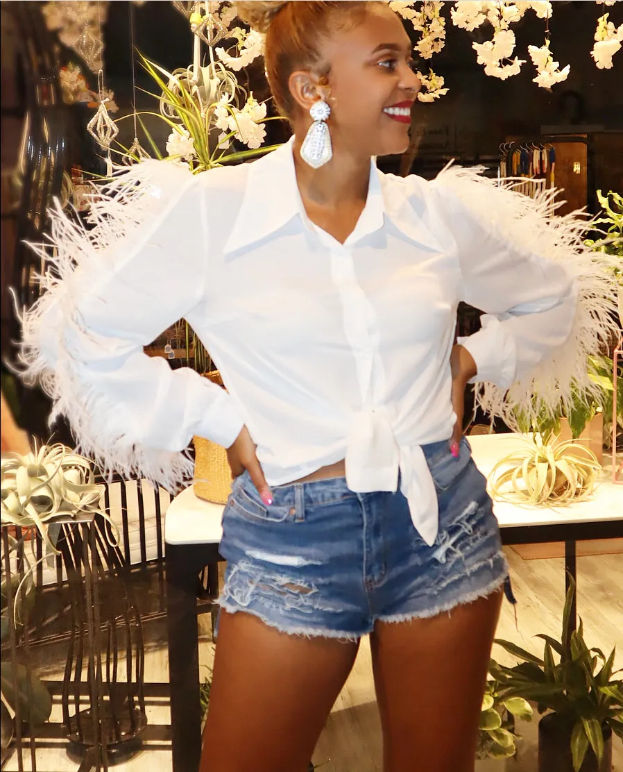 So Fly! Feather Blouse