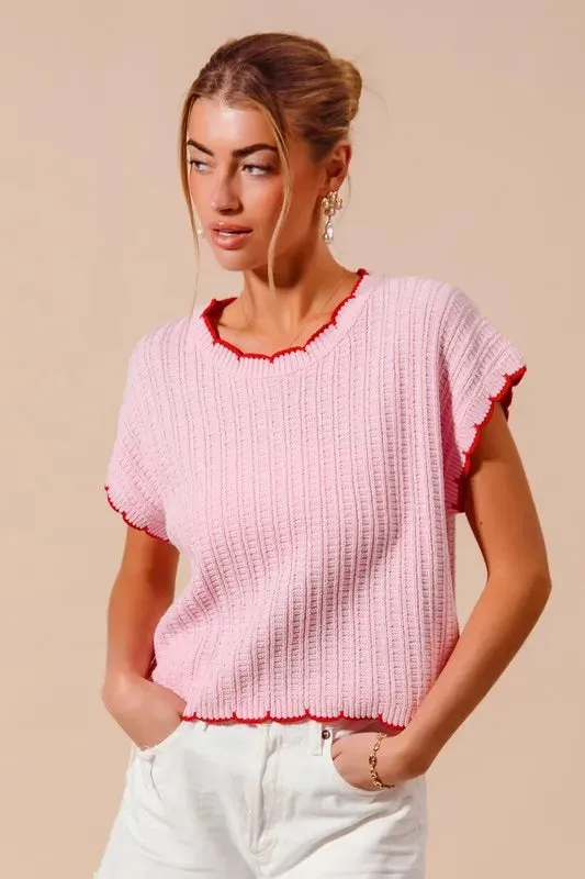 SO ME Textured Light Weight Sweater Dolman Top