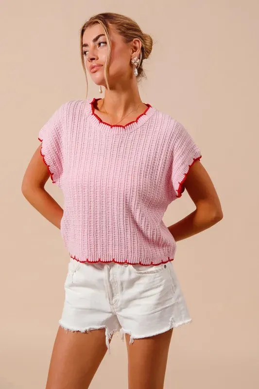 SO ME Textured Light Weight Sweater Dolman Top
