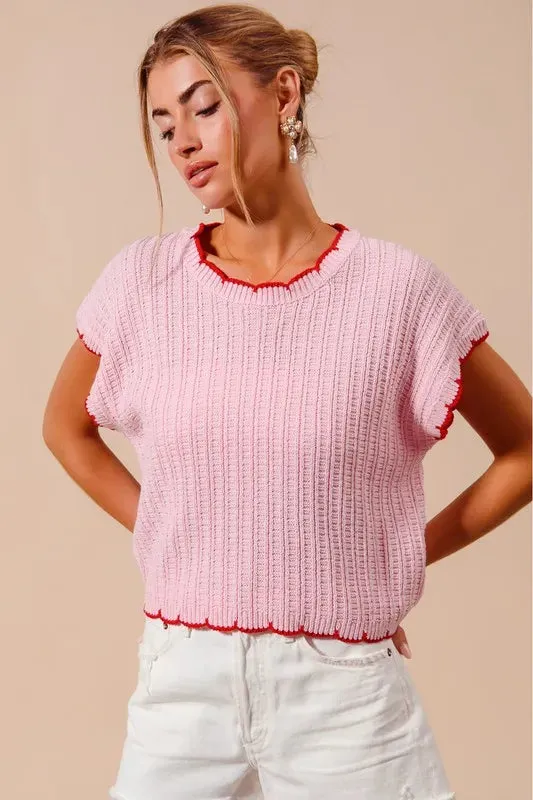SO ME Textured Light Weight Sweater Dolman Top