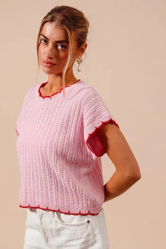 SO ME Textured Light Weight Sweater Dolman Top