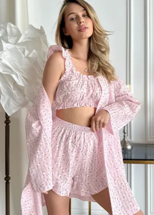 Soft Ruffle Lounge Set - 3-Piece Pajama Set