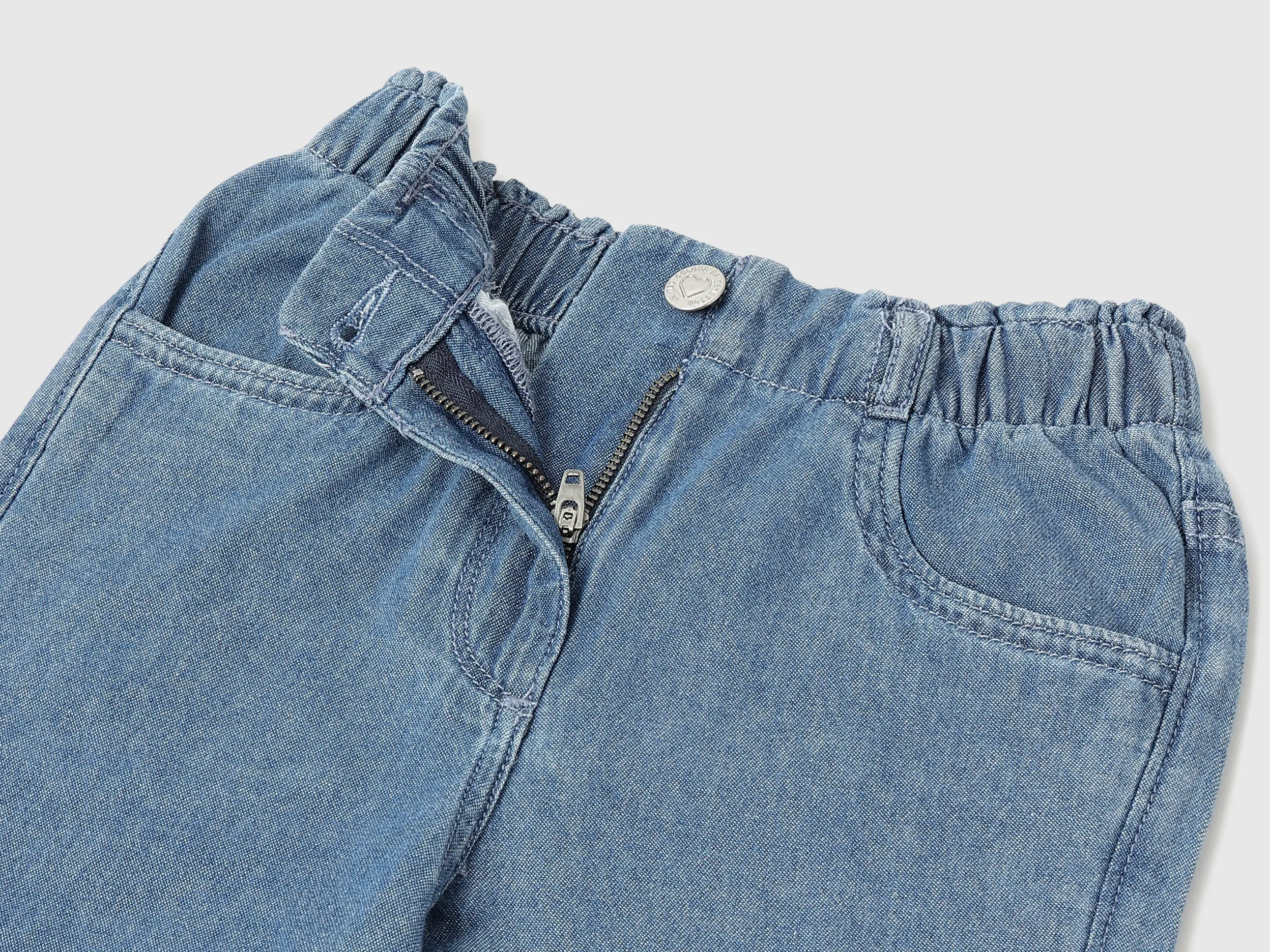 Solid Paperbag Fit Jeans