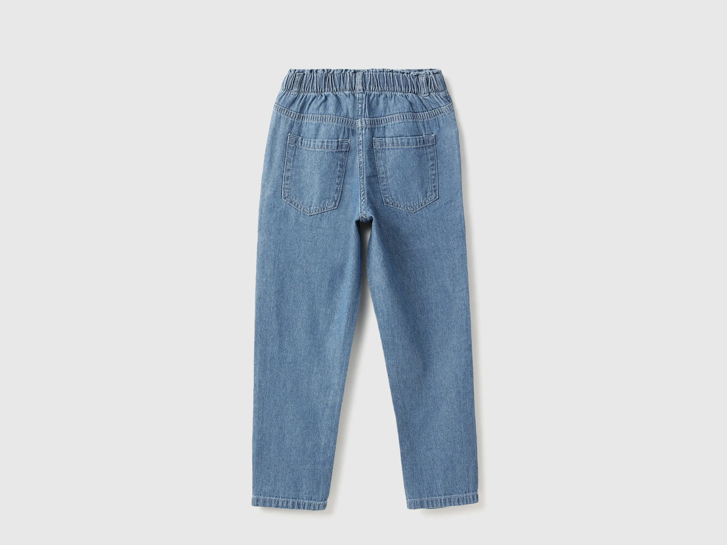 Solid Paperbag Fit Jeans
