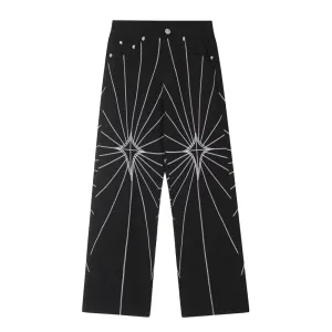 Spider Web Embroidered Jeans