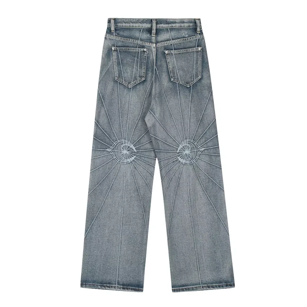 Spider Web Embroidered Jeans