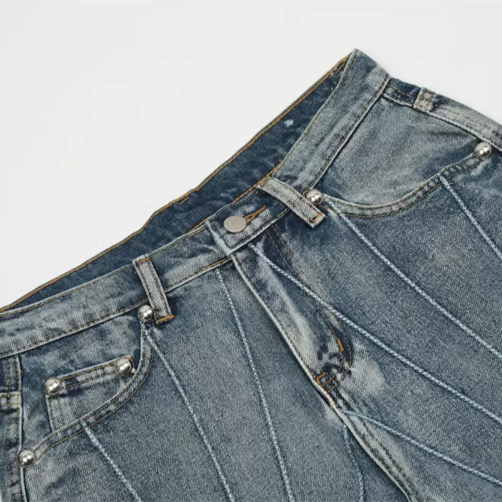 Spider Web Embroidered Jeans