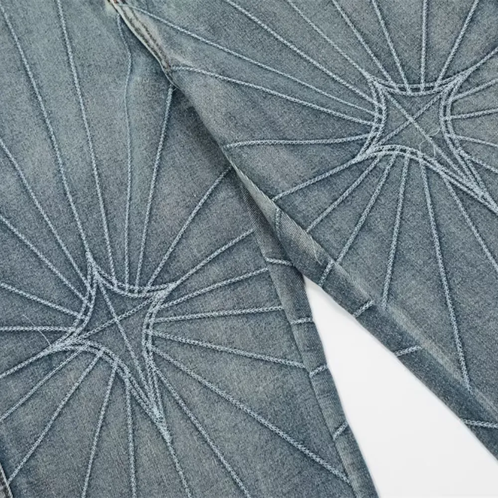 Spider Web Embroidered Jeans