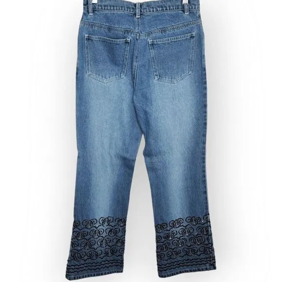 Spiegel Vintage 90s Beaded Flare Jeans size 10
