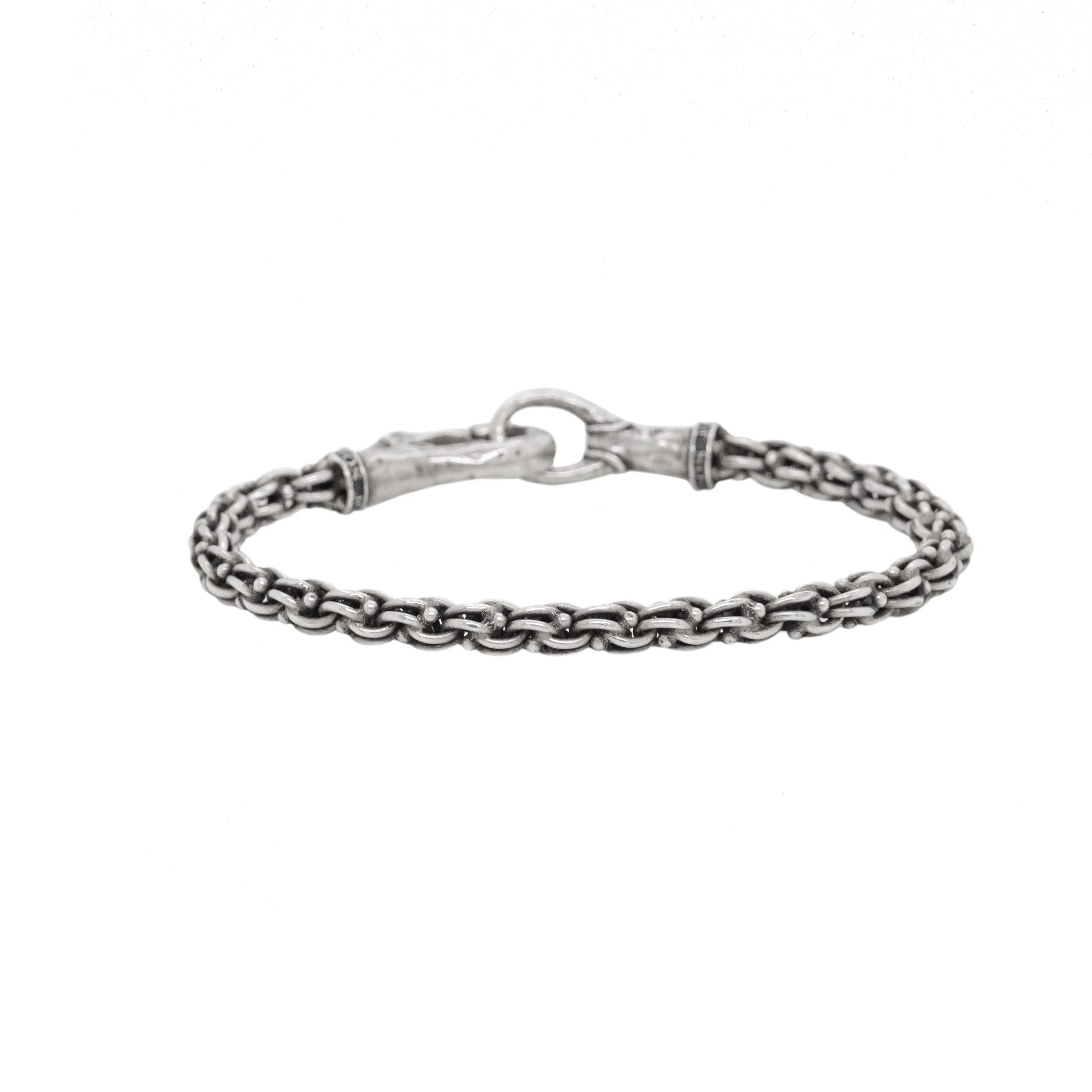 Sterling Silver Chain Bracelet with Skull Clasp