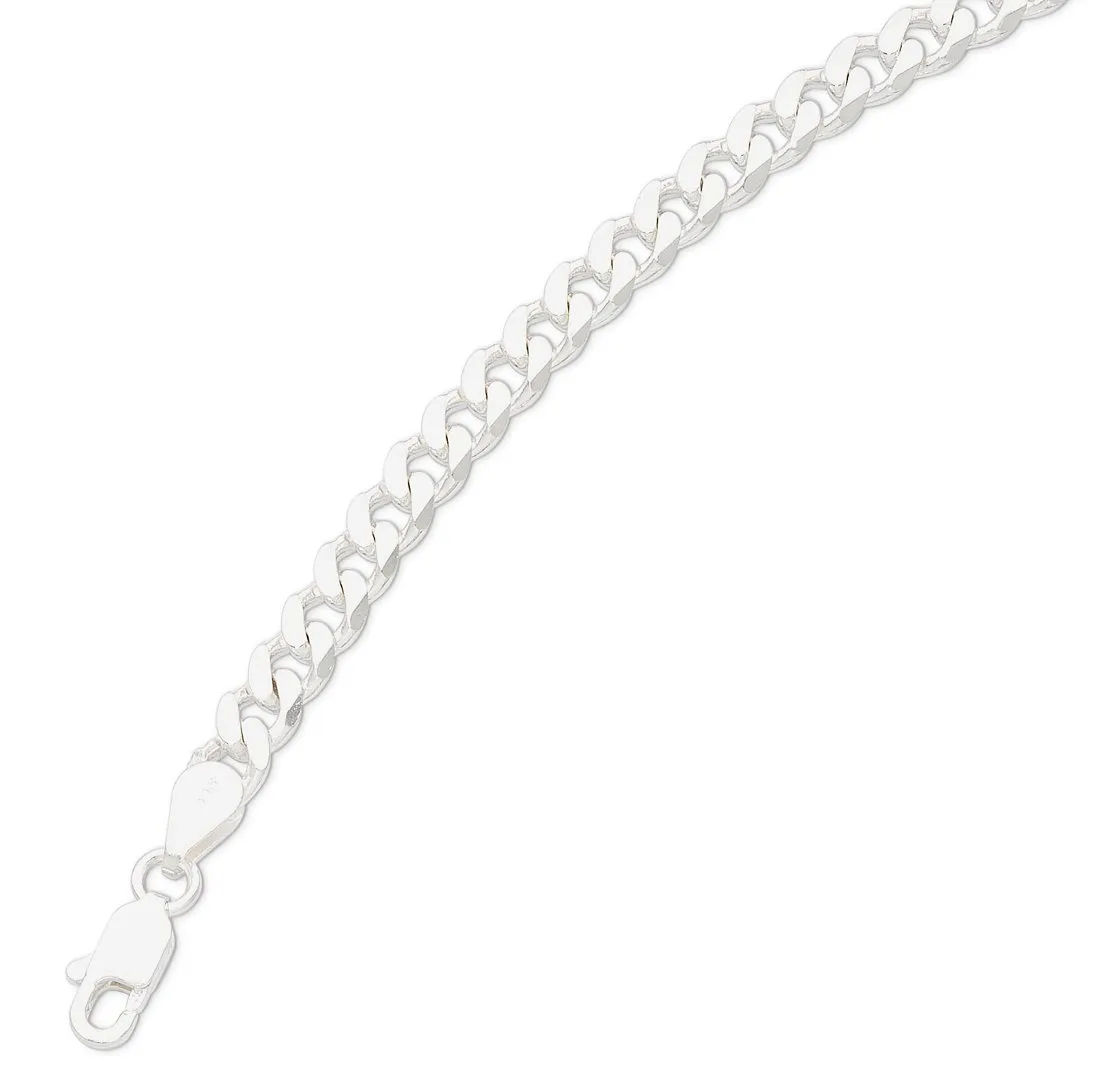 Sterling Silver Curb Chain Necklace 55cm