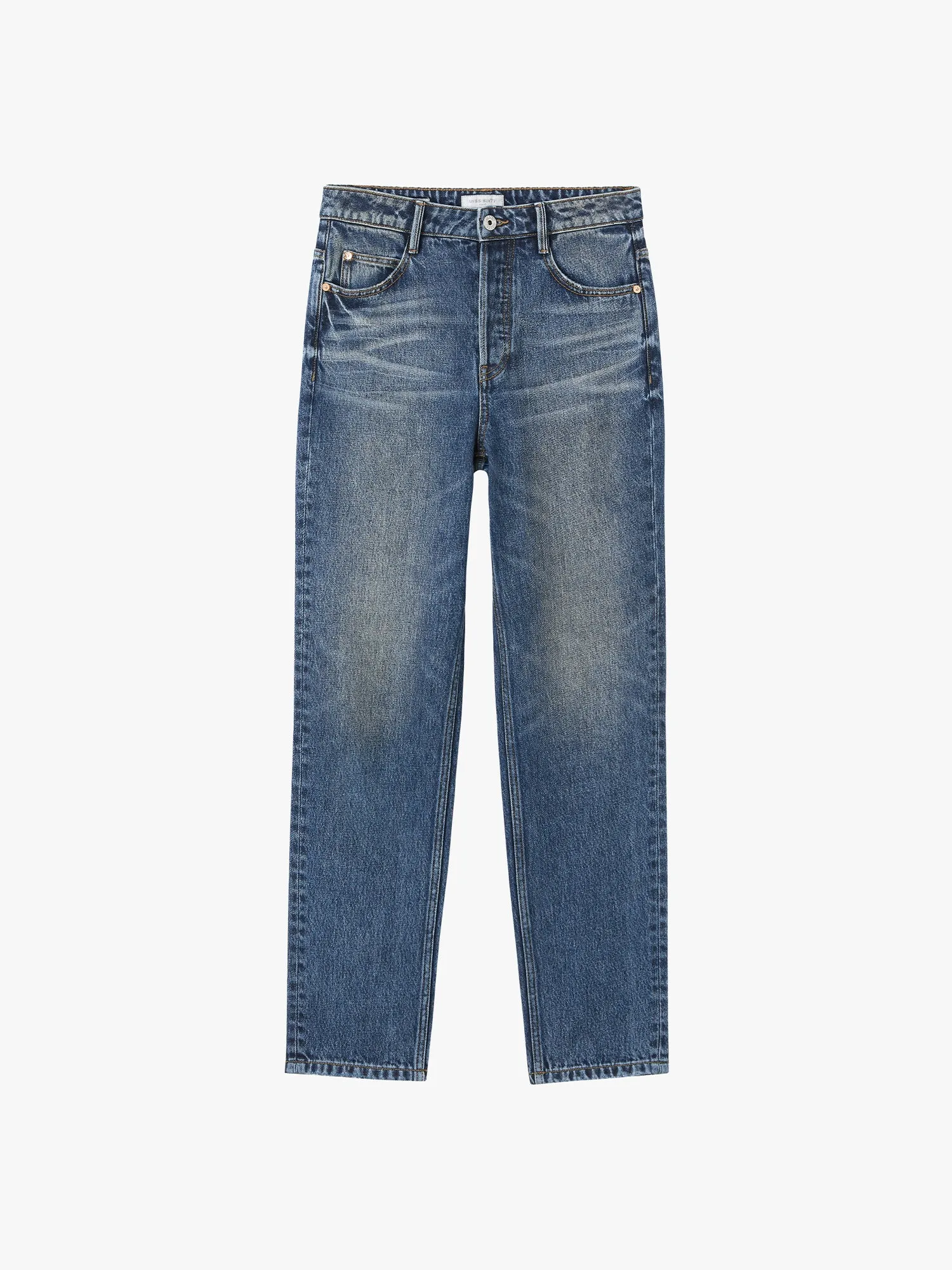 Straight Fit Jeans With Button