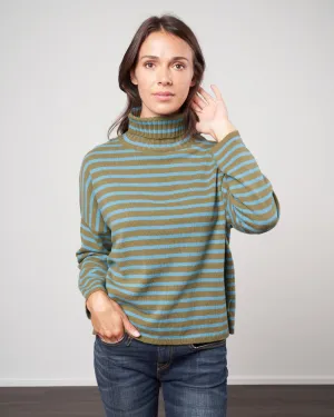 stripes foxy sweater - green/light blue
