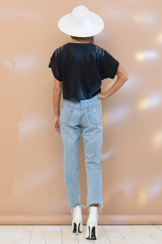 Studded Mama Crop