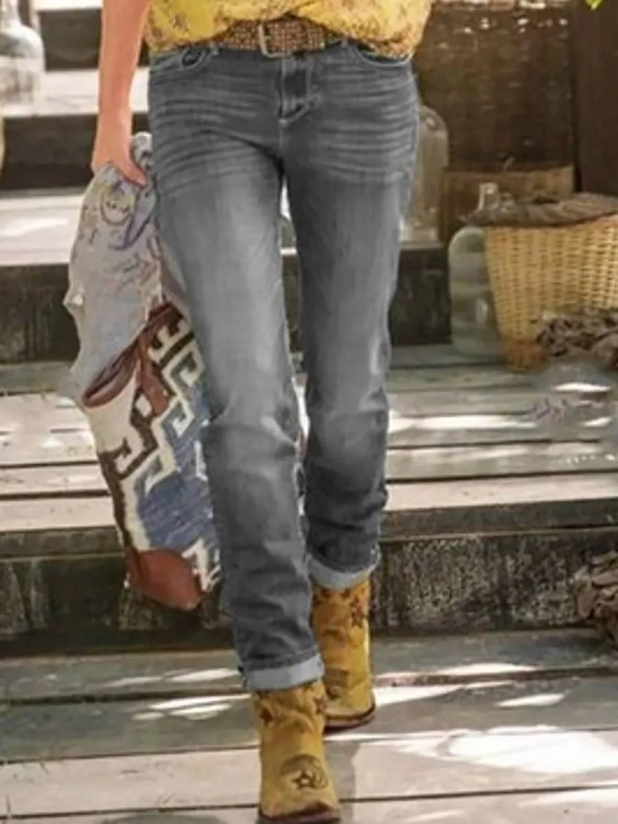 Stunncal Straight Vintage Mid-Rise Jeans