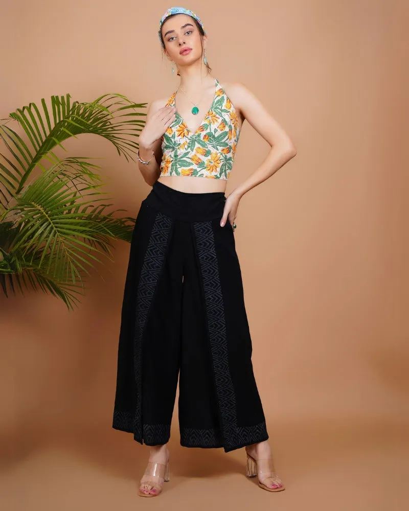 Sunlit blooms cotton halter neck crop top