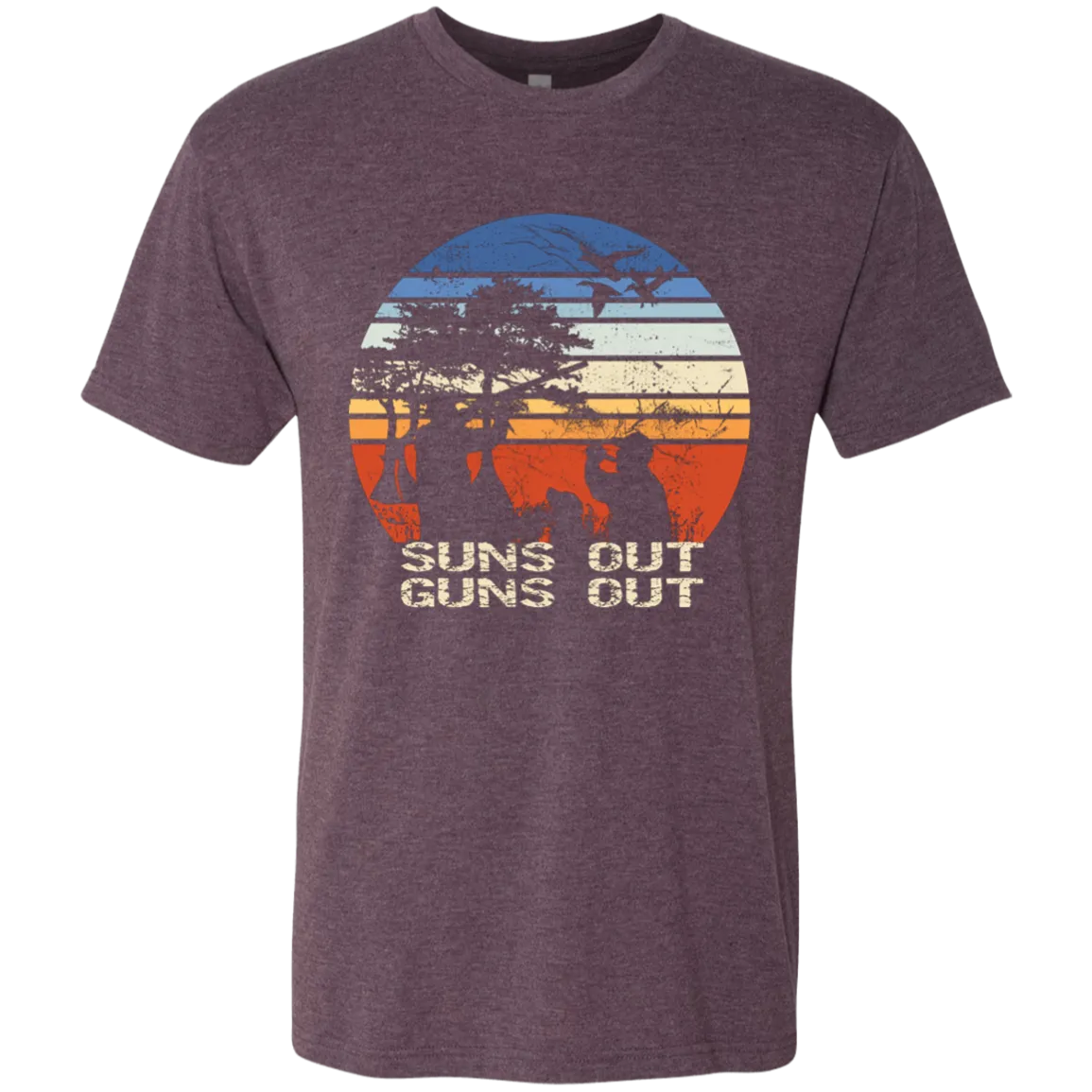 Suns Out Guns Out Duck Hunting Next Level Triblend Tee