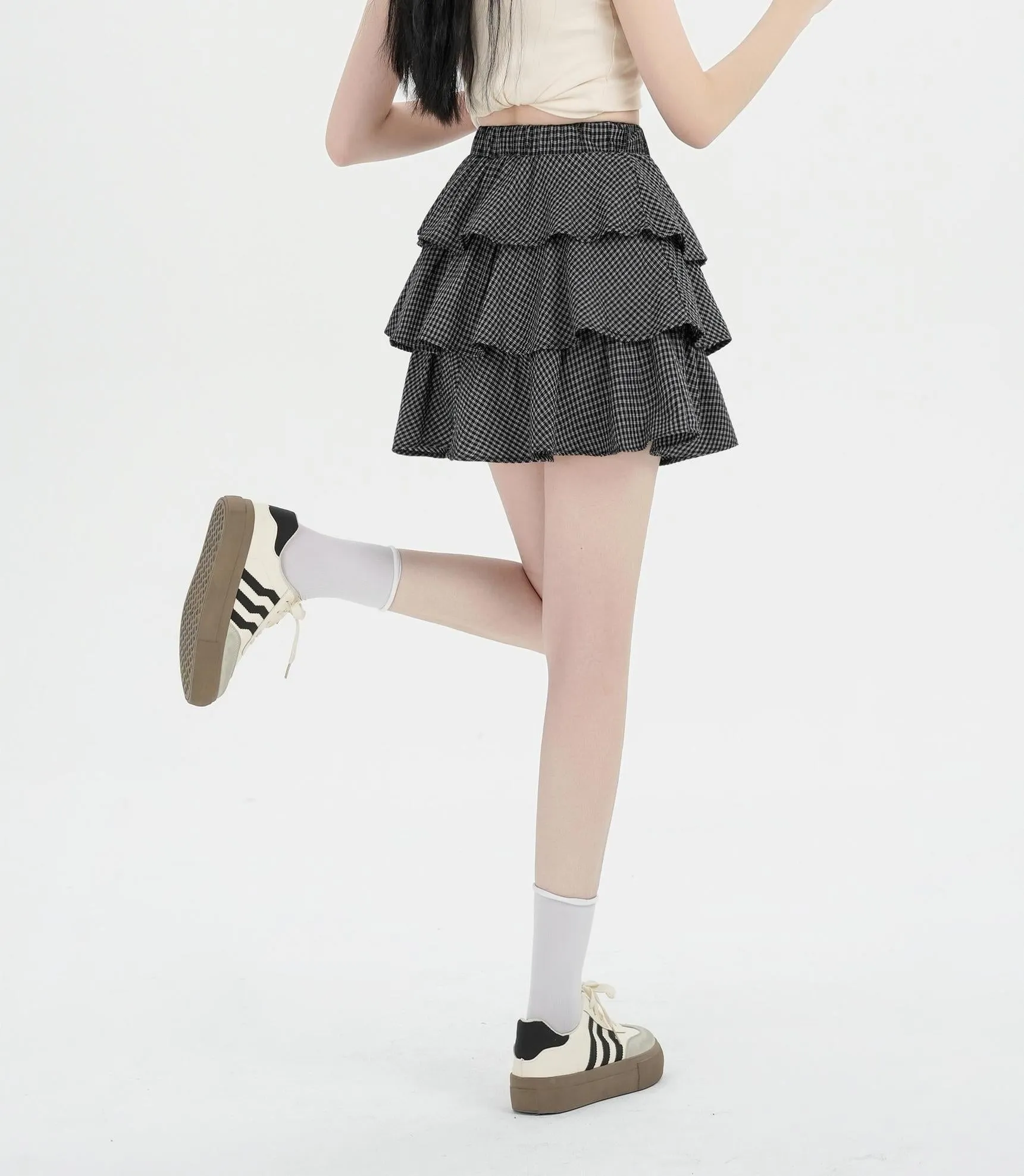Sweet and Chic A-Line Tiered Hem Floral Skirt