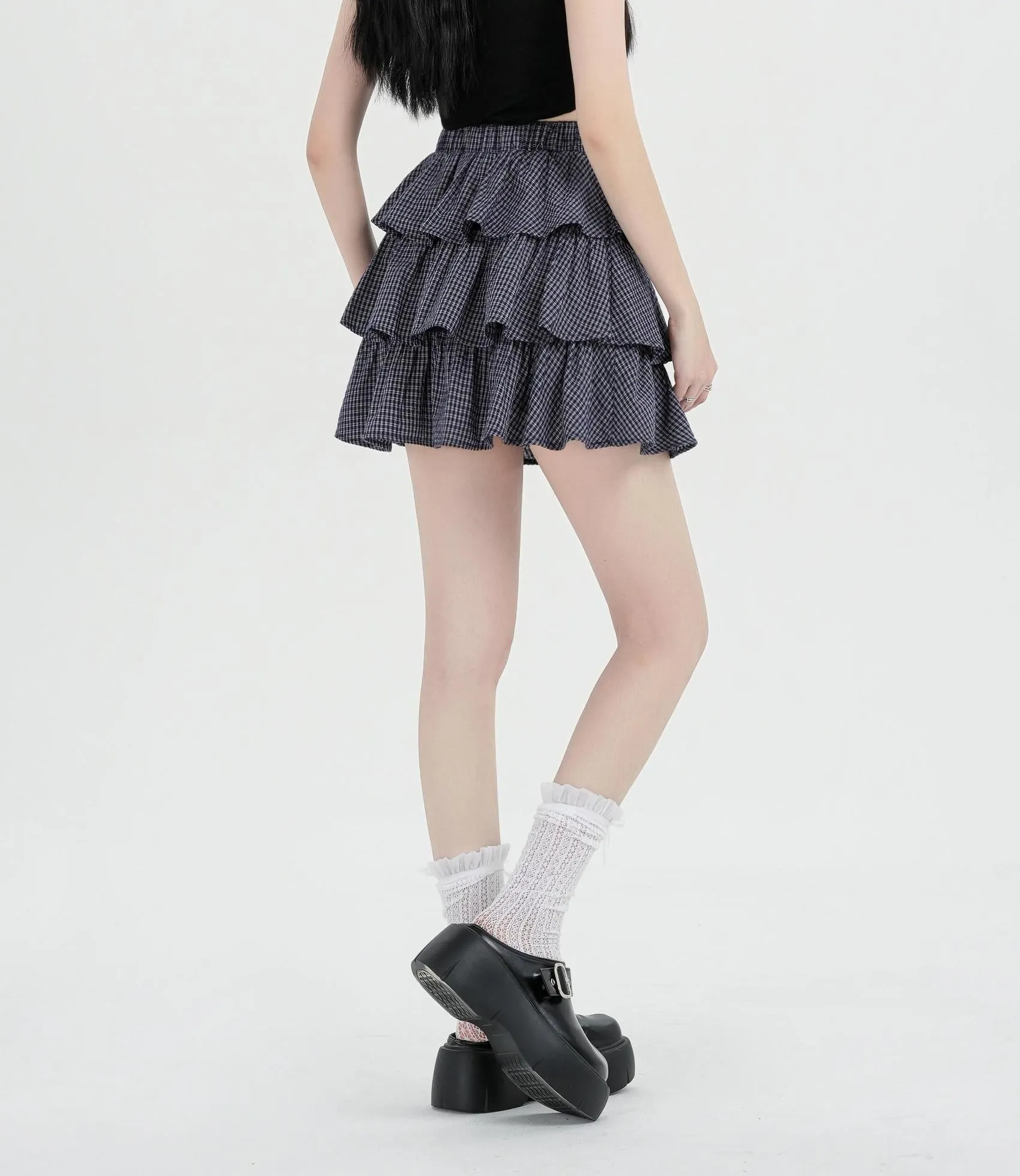 Sweet and Chic A-Line Tiered Hem Floral Skirt