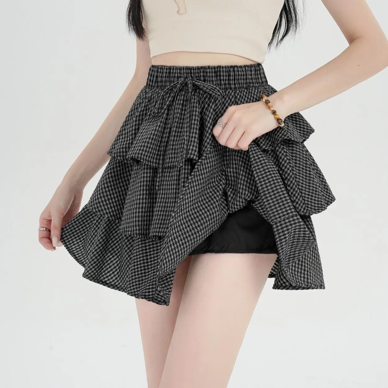 Sweet and Chic A-Line Tiered Hem Floral Skirt