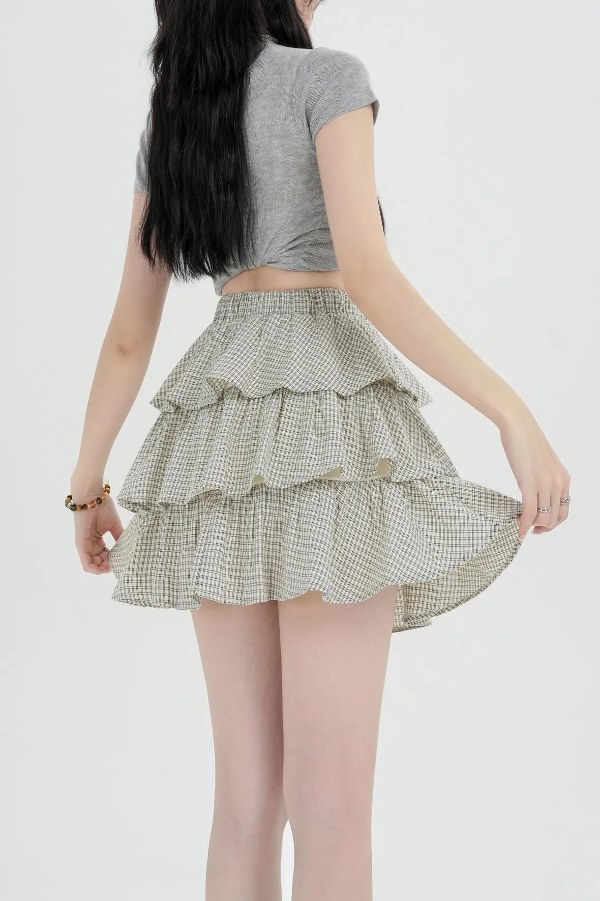 Sweet and Chic A-Line Tiered Hem Floral Skirt