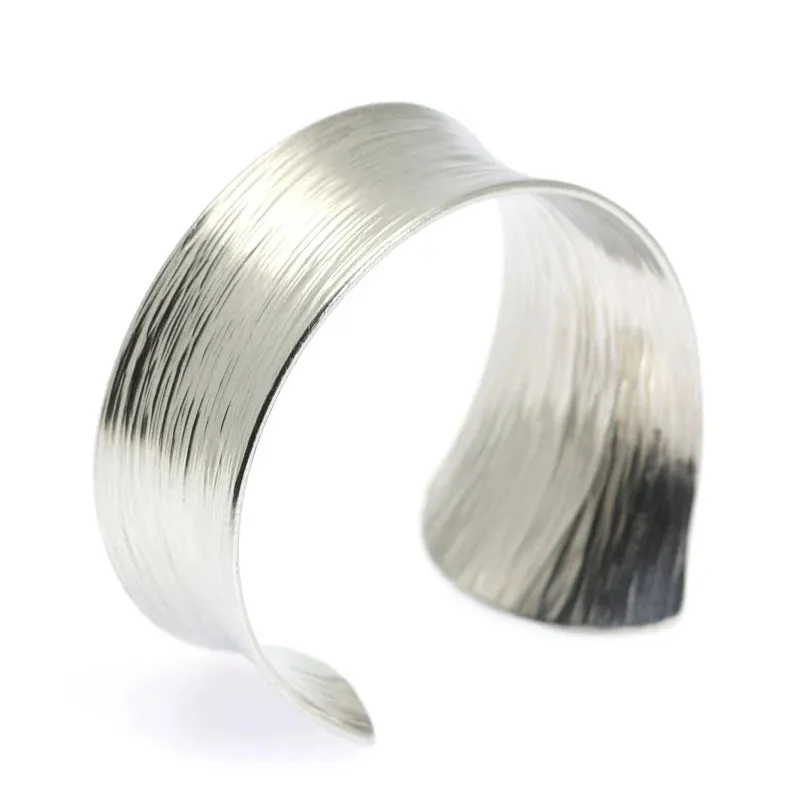 Tapered Bark Anticlastic Aluminum Bangle Bracelet