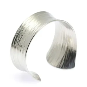 Tapered Bark Anticlastic Aluminum Bangle Bracelet